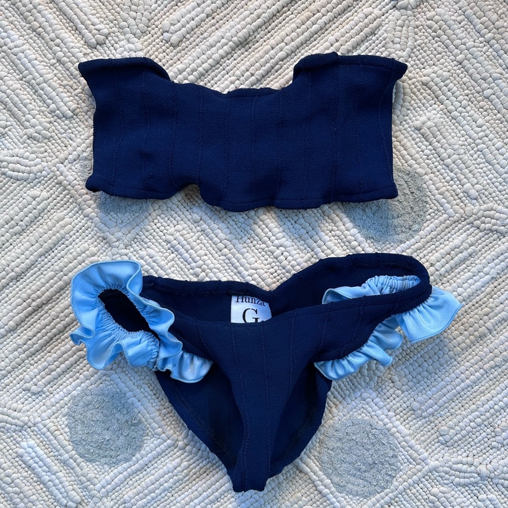 Hunza G Baby Blue Ruffle Bikini